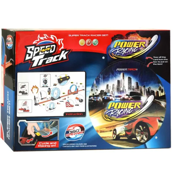 imagen de Pista de velocidad de 20 piezas con loop y coche de retroceso 1/64 2