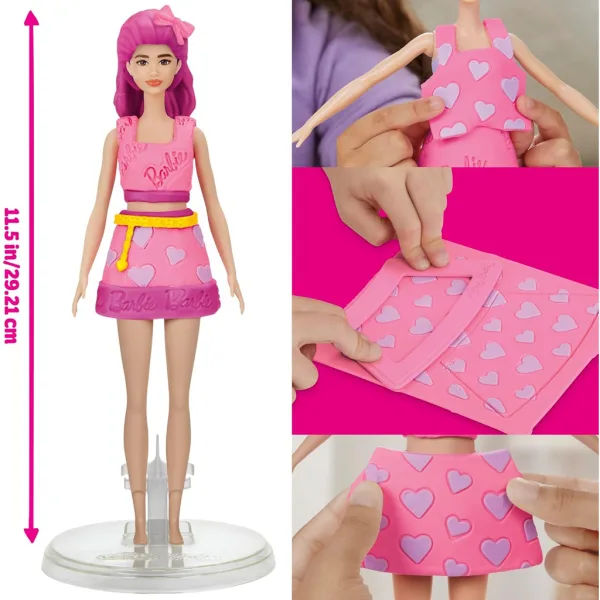 imagen de Play-Doh: Set de plastilina de Barbie corazones y corona de cabello con muñeca - Hasbro 4