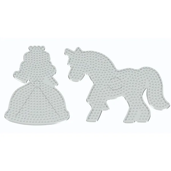 imagen de PlayBox: Base de perlas planchables de 9 mm en forma de unicornio y princesa 2 unidades 1
