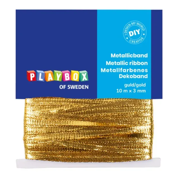 imagen de PlayBox: Cinta decorativa metálica dorada 10m x 3mm 1
