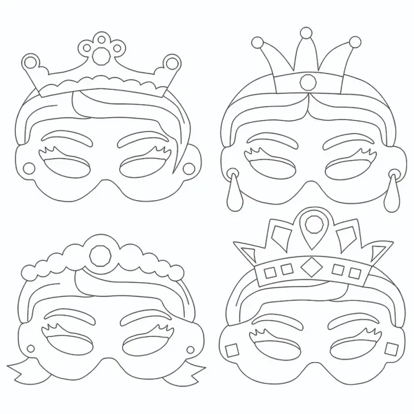 imagen de PlayBox: Conjunto de máscaras de papel de princesas de 12 piezas 2