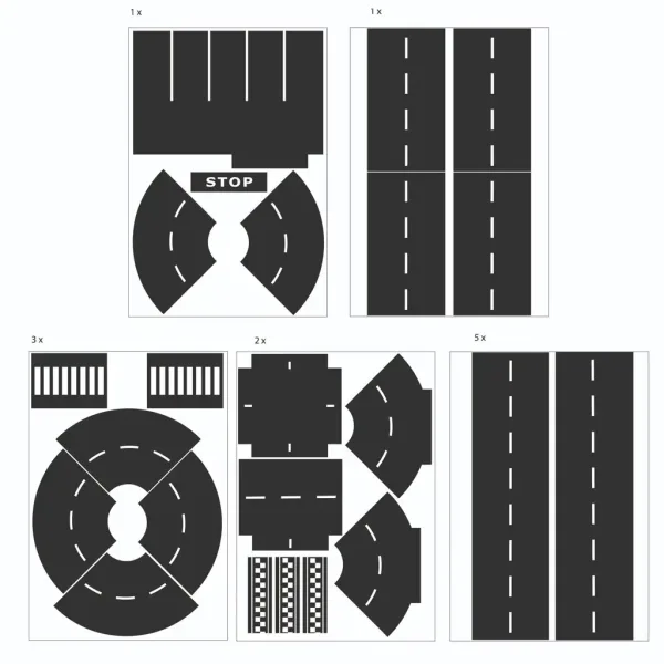 imagen de PlayBox: Conjunto de pegatinas de carretera 12 hojas de pegatinas 2