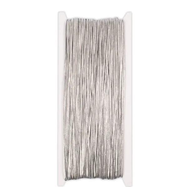 imagen de PlayBox: Cordón elástico gris plateado de 50 metros de longitud con un grosor de 1 mm 1