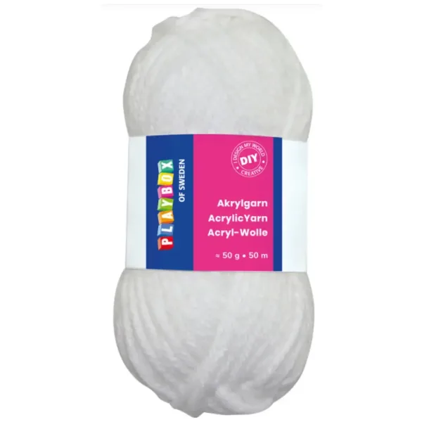 imagen de PlayBox: Hilo acrílico de 50g y 50m en color blanco 1