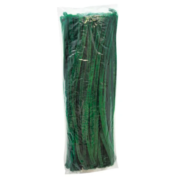imagen de PlayBox: Hilos de chenilla de color verde 100ud 6mm 1