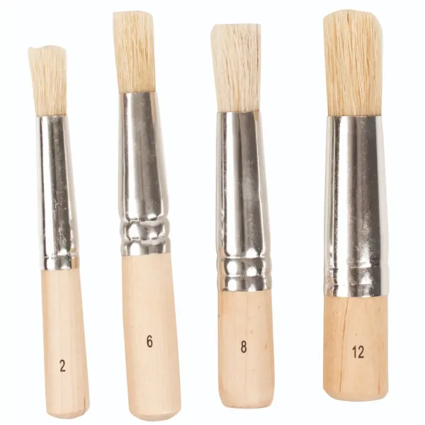 imagen de PlayBox: Juego de 4 pinceles de pelo de jabalí corto 1