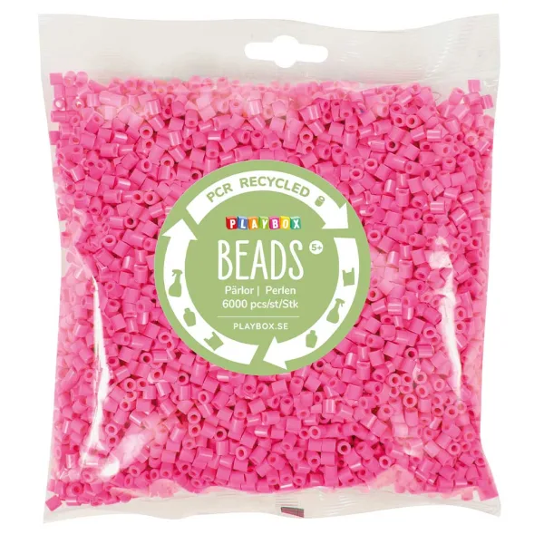 imagen de PlayBox: Paquete de 6000 cuentas MIDI planchables de 5 mm recicladas en color rosa 1