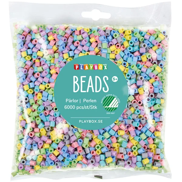 imagen de PlayBox: paquete de 6000 perlas planchables de colores pastel de 5 mm MIDI 1