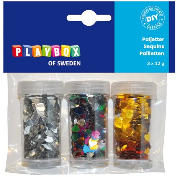 imagen de PlayBox: Paquete de corazones decorativos en varios colores de 3x12g 1