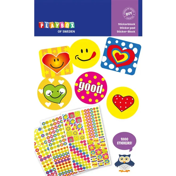 imagen de PlayBox: Paquete de pegatinas decorativas Smile y emoji 3 hojas 1000 piezas 1