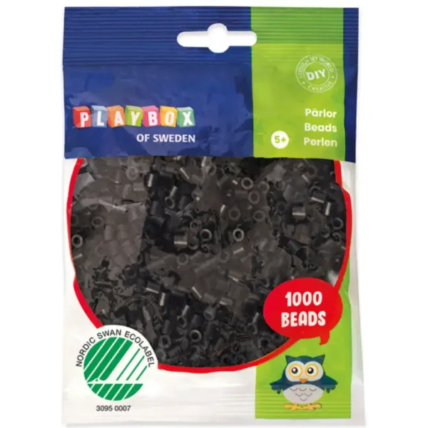 imagen de PlayBox: Perlas de planchar MIDI de 5 mm en color negro, 1000 unidades 1