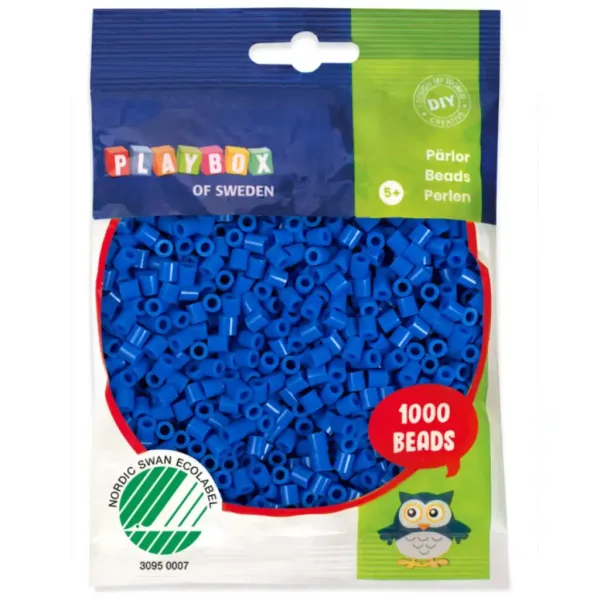 imagen de PlayBox: Perlas planas de 5 mm para planchar en color azul oscuro, 1000 unidades 1