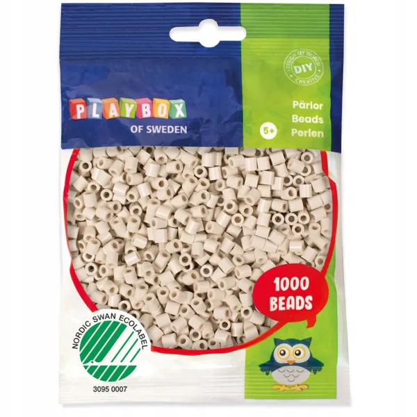 imagen de PlayBox: Perlas de planchar MIDI de 5 mm en color marrón claro de 1000 unidades 1