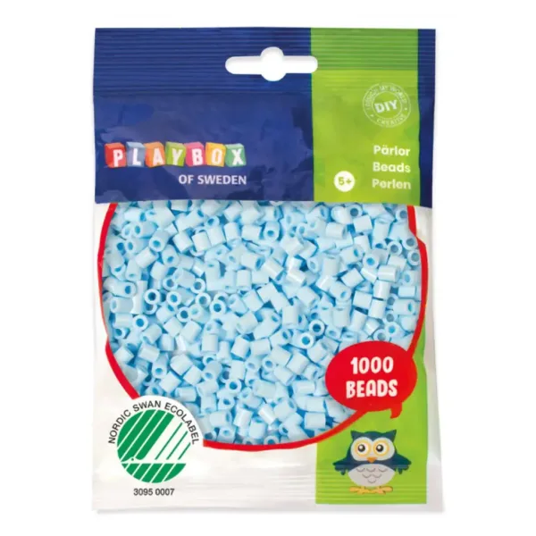 imagen de PlayBox: Perlas de planchar MIDI de 5 mm en color azul hielo de 1000 unidades 1