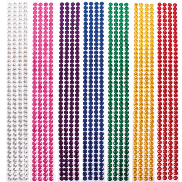 imagen de PlayBox: Piedras de strass de colores autoadhesivas 1176ud 8mm 1