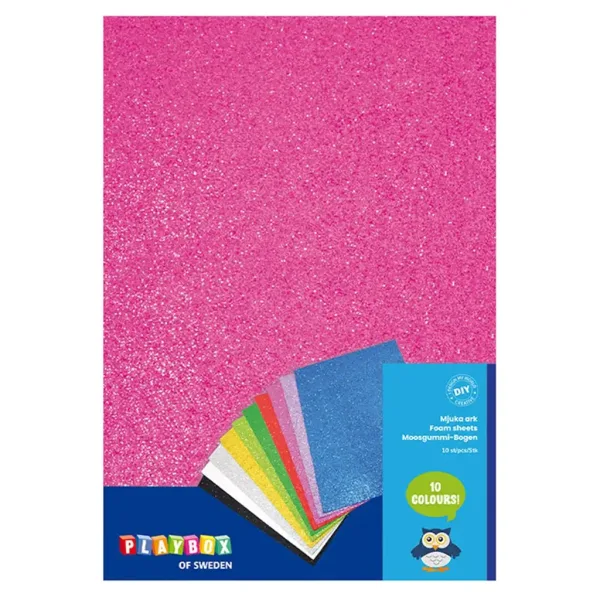 imagen de PlayBox: Placas de espuma decorativas brillantes 10ud A4 1