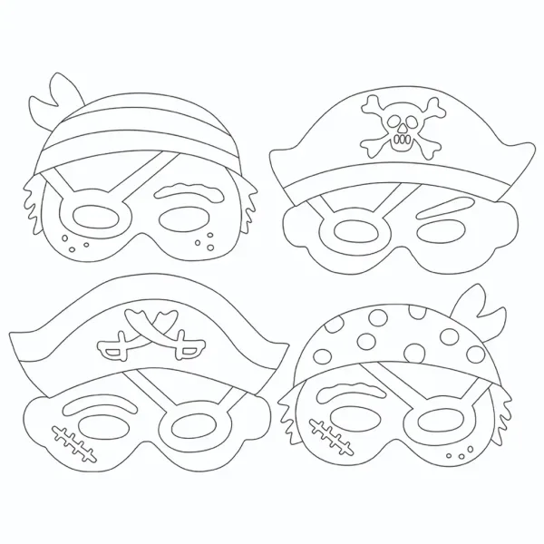 imagen de PlayBox: Set de máscaras de papel de piratas de 12 piezas 2