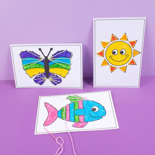 imagen de PlayBox: Set de tarjetas de costura para colorear 48 unidades 2