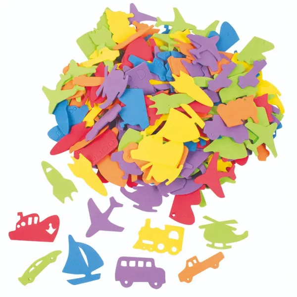 imagen de PlayBox: Set de vehículos de espuma de colores de 250 piezas 1