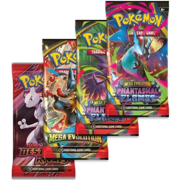 imagen de Pokémon TCG: Mega Charizard Tin paquete de cartas en caja de metal en dos versiones 1ud 3