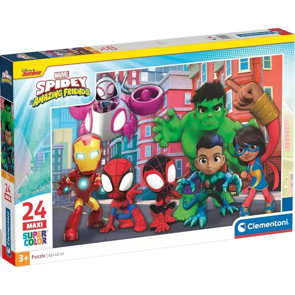imagen de Póki y los superhéroes rompecabezas maxi supercolor de 24 piezas - Clementoni 1