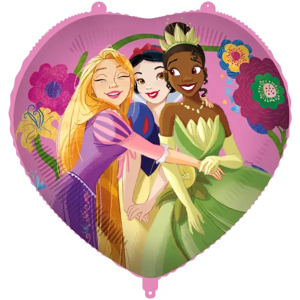 imagen de Princesas Disney: Globo de foil en forma de corazón 46cm 1