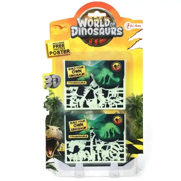 imagen de Puzzle 3D fluorescente de dinosaurios en varias versiones 1ud 2