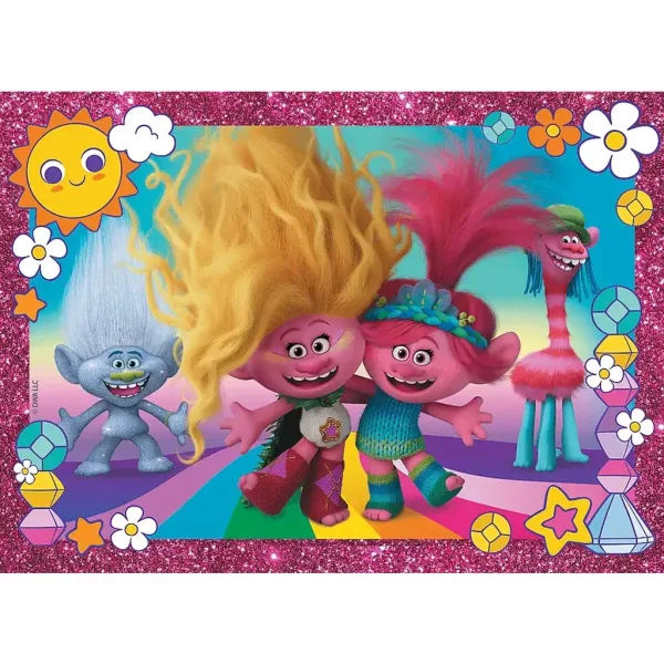 imagen de Puzzle de glitter de 100 piezas de Trolls -Trefl 2