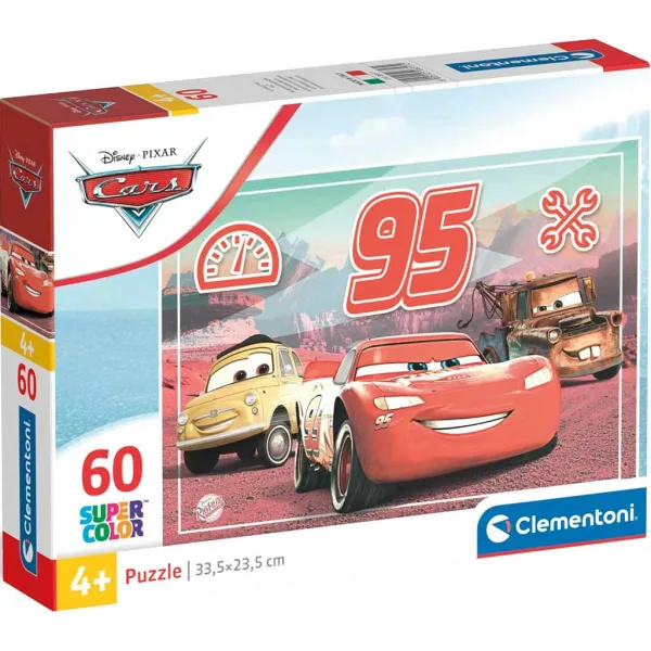 imagen de Puzzle Super Color de 60 piezas de Cars - Clementoni 1