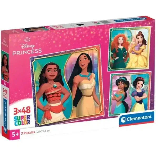 imagen de Puzzle Supercolor de Princesas Disney 3x48 piezas - Clementoni 1