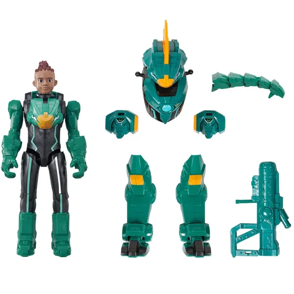 imagen de Quantum Heroes: Figura de acción Dinoster Oz con armadura verde de 20 cm 2