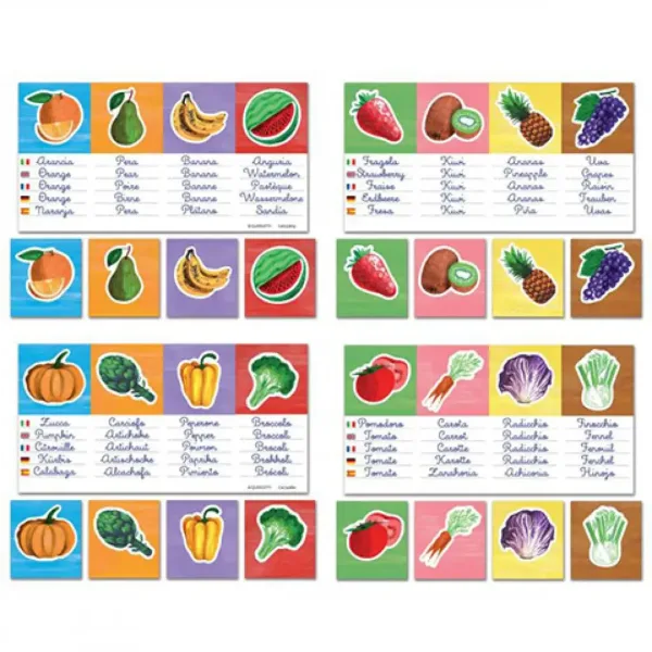 imagen de Quercetti: Montessori Verduras y frutas juego educativo en lengua extranjera set de 3 piezas 2