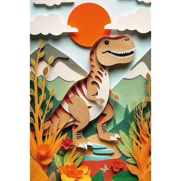 imagen de Reino de los dinosaurios Aventuras de T-Rex puzzle de 160 piezas - Trefl 2