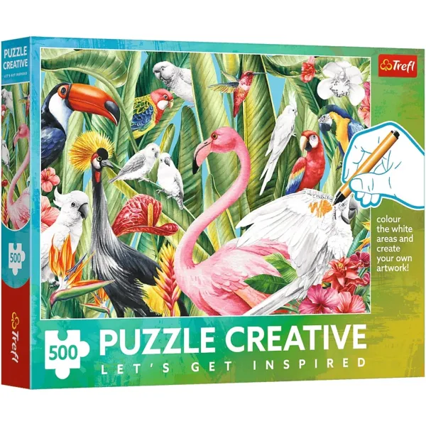 imagen de Rompecabezas coloreable de 500 piezas Creative Paradicsommadarak - Trefl 1