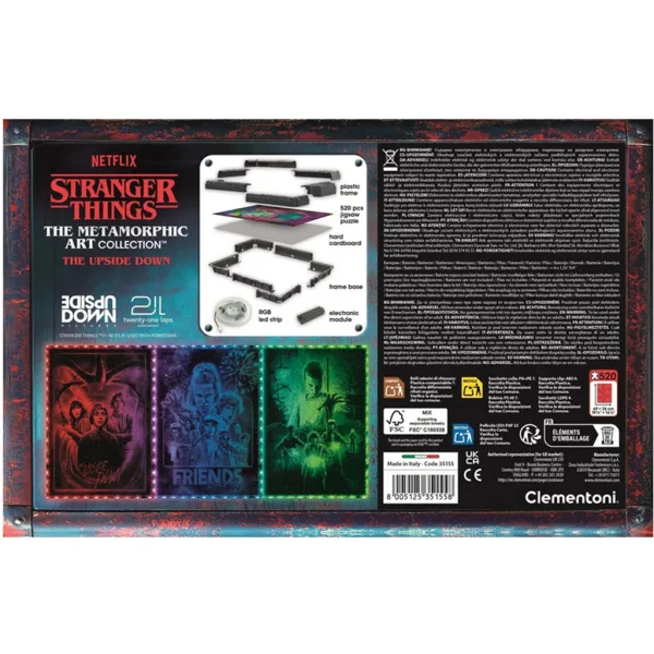 imagen de Rompecabezas de 520 piezas de Stranger Things con marco y luz LED RGB – Clementoni 3