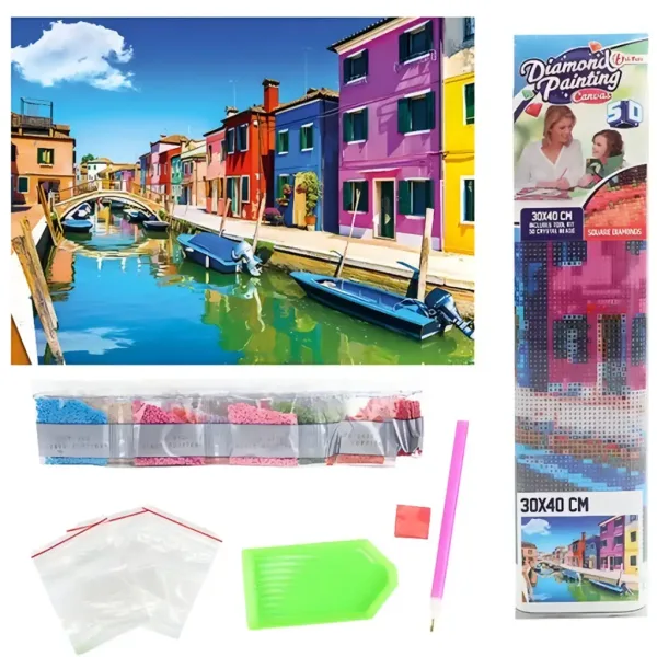 imagen de Rompecabezas de diamantes: Set de pintor de diamantes de Venecia 30x40cm 2