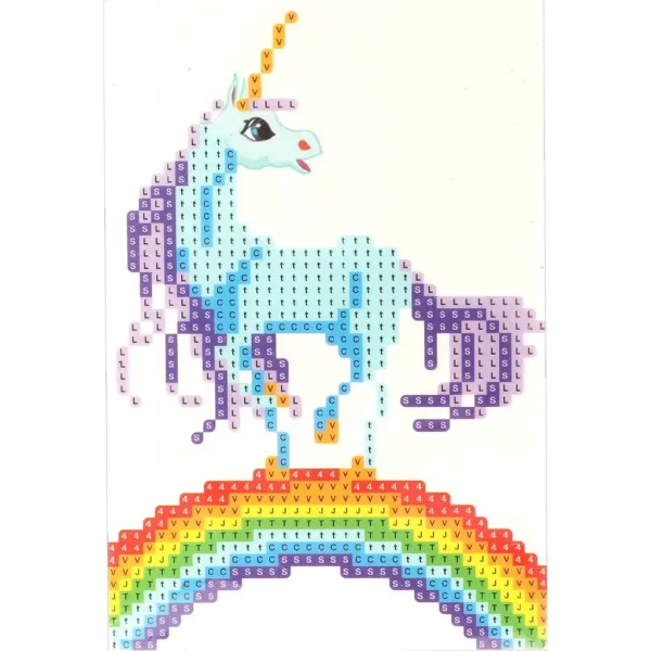 imagen de Rompecabezas de diamantes: Set de pintura de diamantes de unicornio en el arcoíris 10x15cm 1