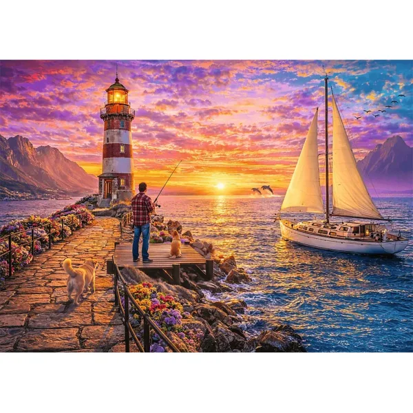 imagen de Rompecabezas de faro al atardecer de 500 piezas - Trefl 2