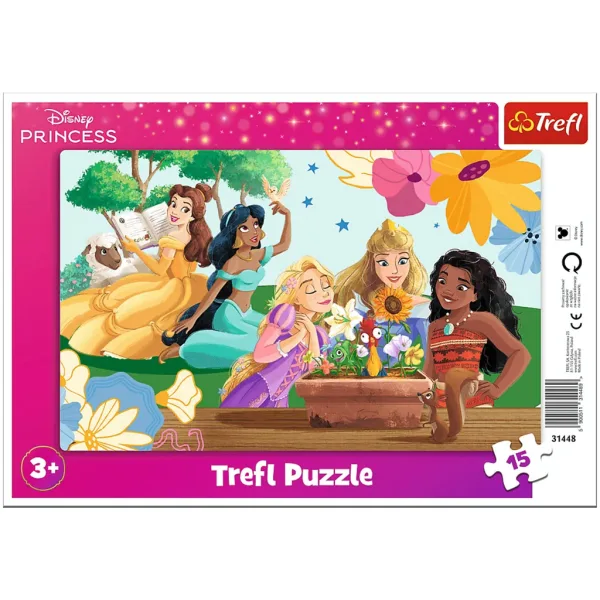 imagen de Rompecabezas enmarcado de 15 piezas de Princesas Disney - Trefl 1