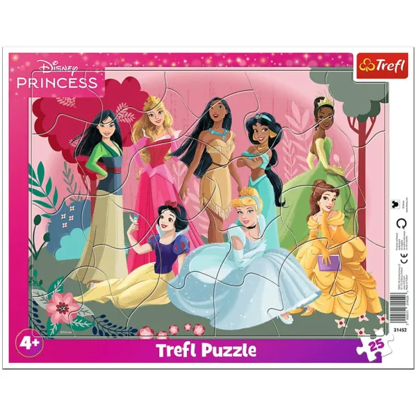 imagen de Rompecabezas enmarcado de 25 piezas de Princesas Disney – Trefl 1