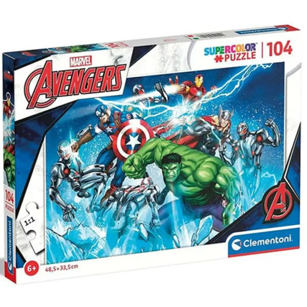 imagen de Rompecabezas Super Color de 104 piezas de los Vengadores - Clementoni 1
