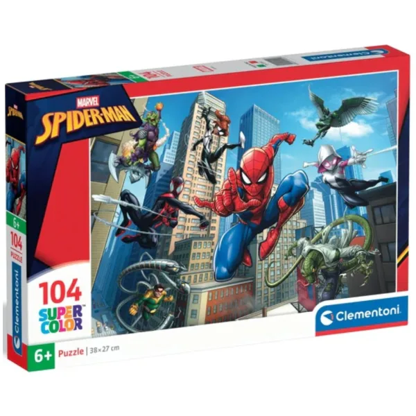 imagen de Rompecabezas Super Color de Spider-Man de 104 piezas - Clementoni 1