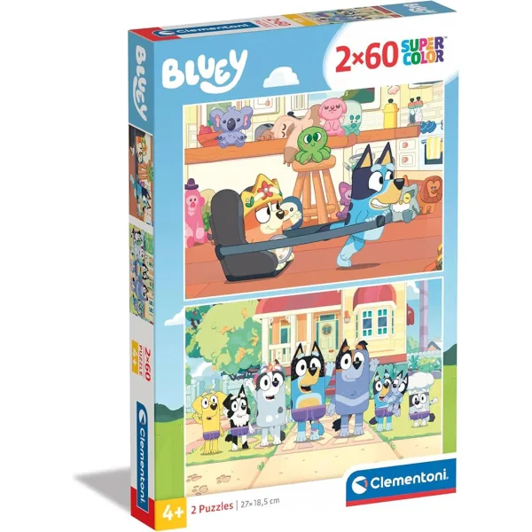 imagen de Rompecabezas supercolor de 2x60 piezas Bluey - Clementoni 1