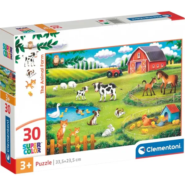 imagen de Rompecabezas Supercolor de 30 piezas de la granja de animales - Clementoni 1