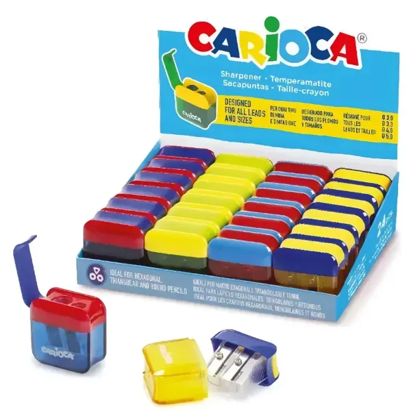 imagen de Sacapuntas de colores con depósito de dos agujeros 1ud - Carioca 1