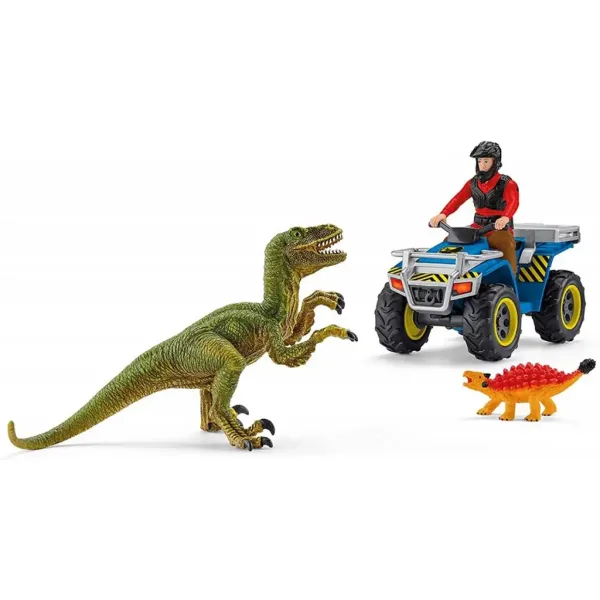 imagen de Schleich: Escape en quad del Velociraptor set (41466) 2