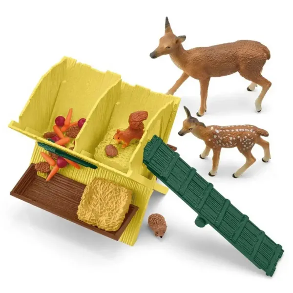 imagen de Schleich: Farm World - Comedero de animales del bosque juego set (42658) 4