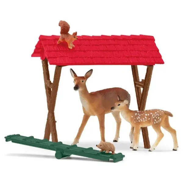 imagen de Schleich: Farm World - Comedero de animales del bosque juego set (42658) 5