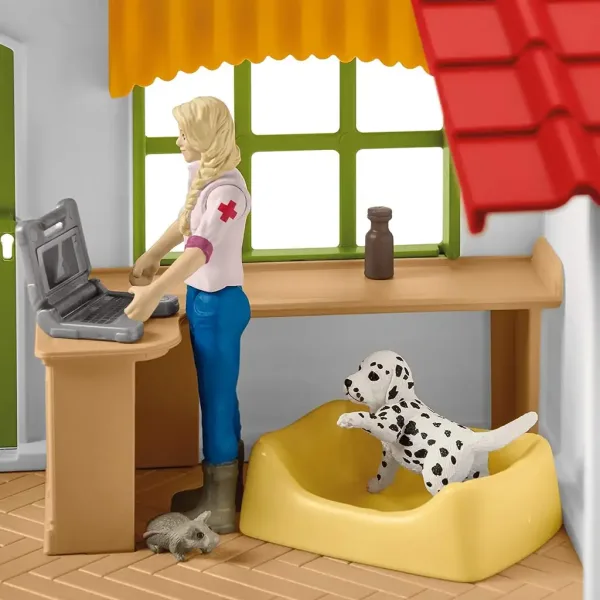 imagen de Schleich: Farm World - Consultorio veterinario con potro y mascotas (42502) 2