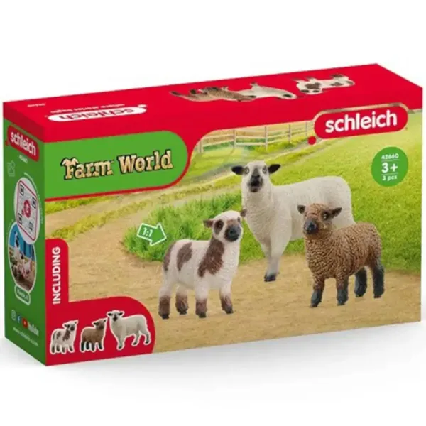 imagen de Schleich: Farm World - Figura set de amigos corderos (42660) 1